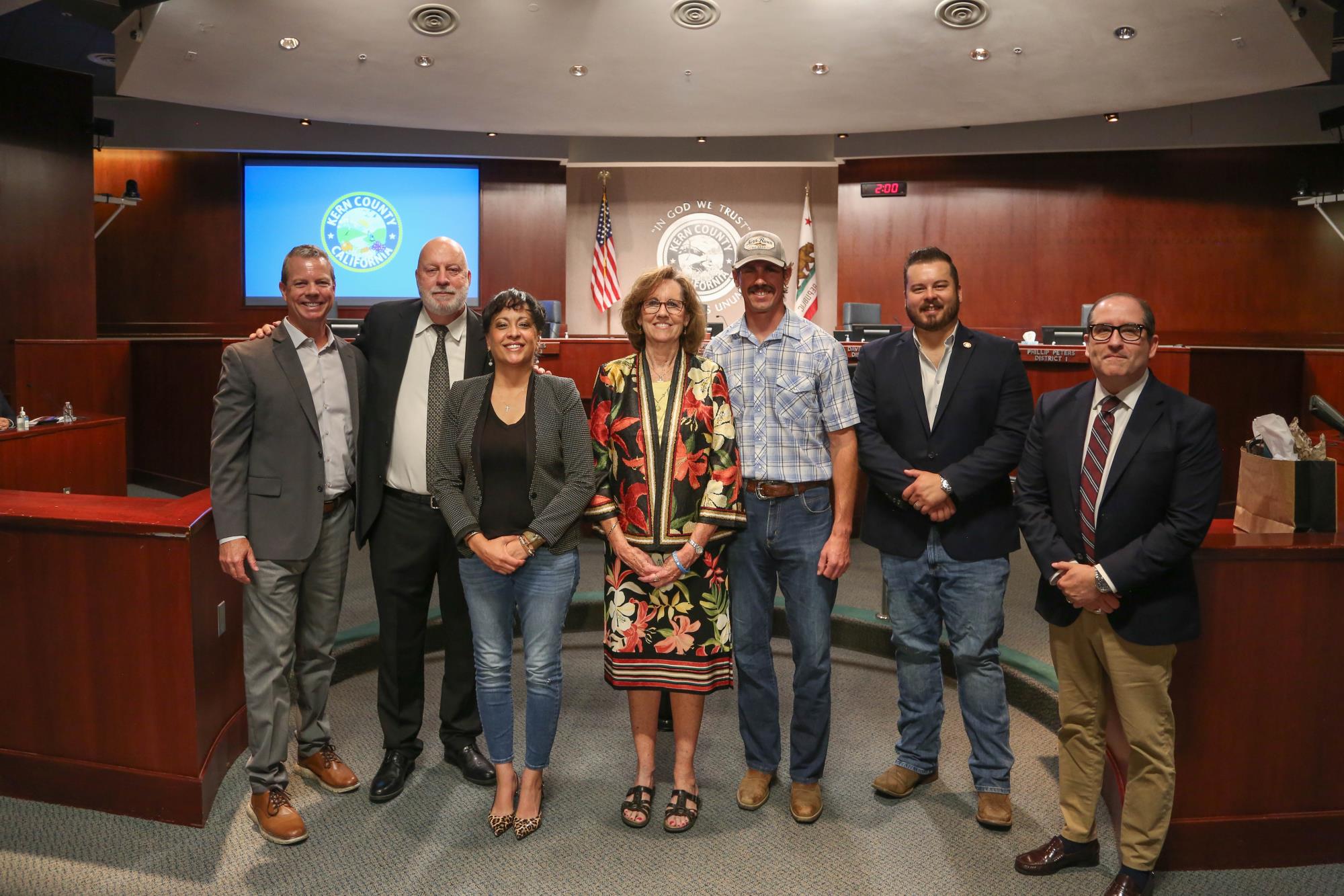Kern County Board of Supervisors honoring Clerk of the Board Kathleen Krause upon her retirement of 18 years of dedicated service to the County of Kern